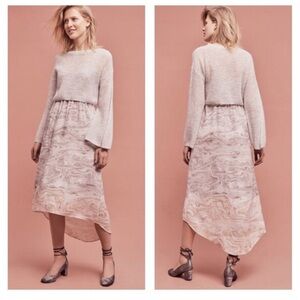 Anthropologie Rosay Sweater & Slipdress Set Sleeping on Snow alpaca/wool blend